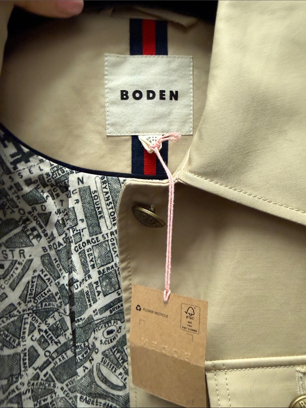 Boden Gloucester Short Trench Style Coat in Cappuccino, size 4P NWT! - Picture 5 of 5